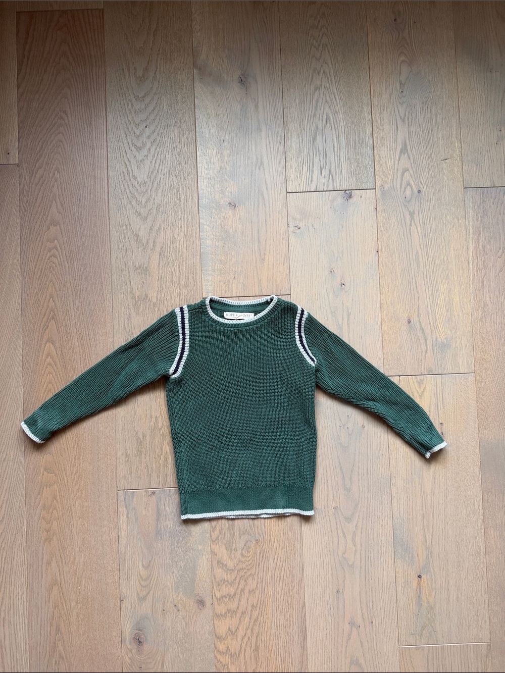 Hope & Henry Boys Crewneck Sweater with Contrast Trim